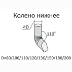 Водостоки металлические оцинкованные StopDrop 125/90 -  колено выпуска